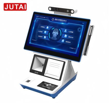 JUTAI Clouds Visitor Management System , Tempered Glass Panel Visitor Management Kiosk