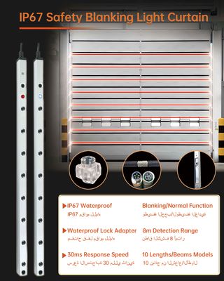 1500mm 16 Beams Industrial Safety Light Curtain Sensor For High-Speed Doors